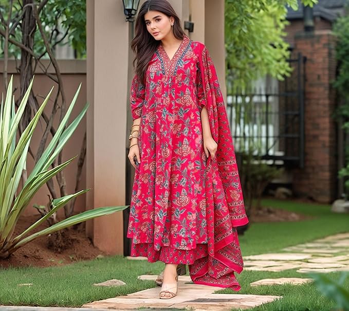 Liva Fashion Anarkali Set back view and flowy silhouette